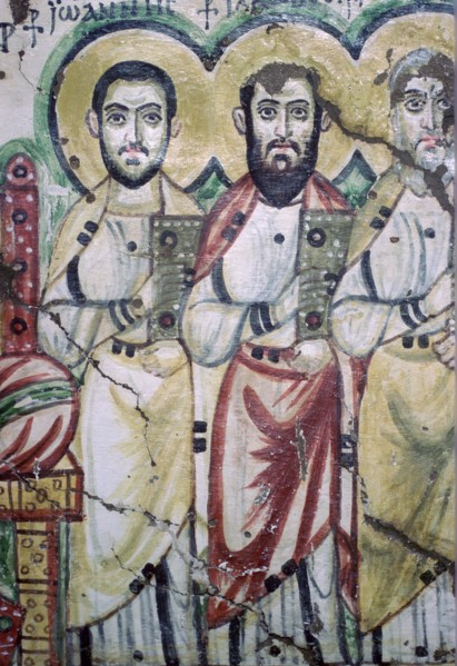 Detail of a coptic wall painting showing two apostles, 6th Century. Artist: Unknown
