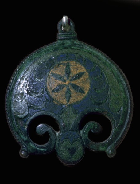 Romano-British copper alloy and enamel plate brooch, 2nd-3rd century. Artist: Unknown