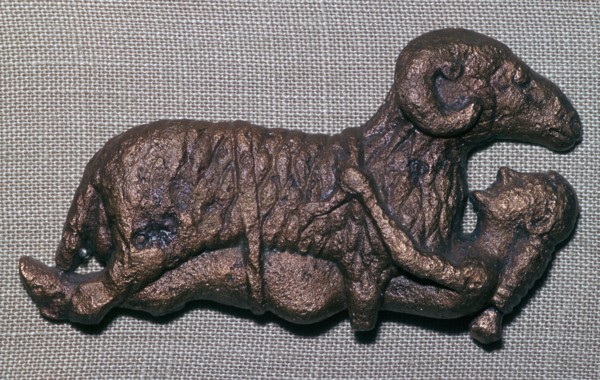 Archaic bronze of Odysseus and a ram. Artist: Unknown