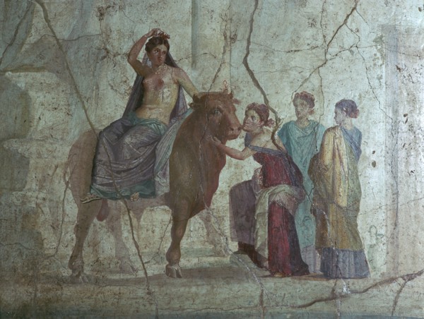 Roman fresco of Europa and the bull. Creator: Unknown.