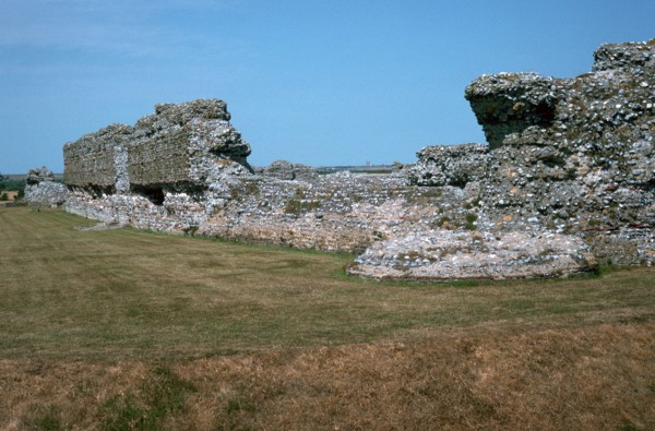 Walls of the Roman port of Richborough, 1st century. Artist: Unknown