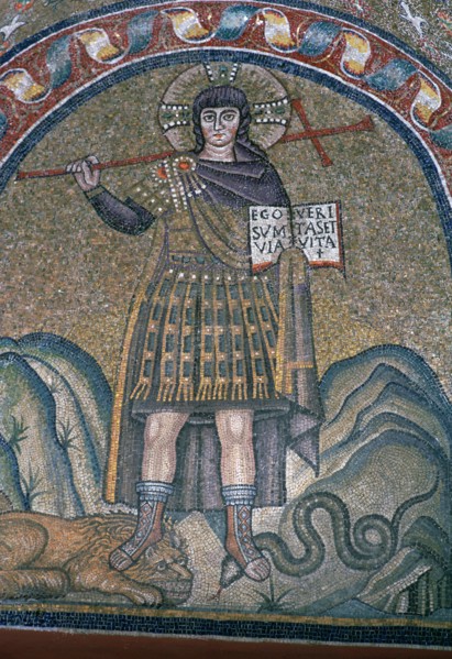 Mosaic of Christ dressed as a soldier, 6th century. Artist: Unknown