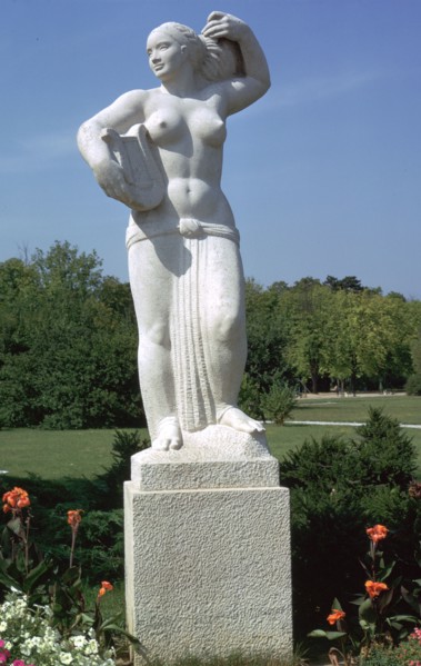 Statue in the park at Keszthely. Artist: Unknown