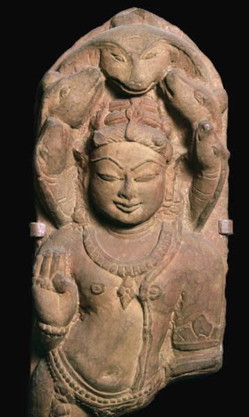 Naga, a snake divinity with heads of a five-headed serpent, 1oth century. Artist: Unknown