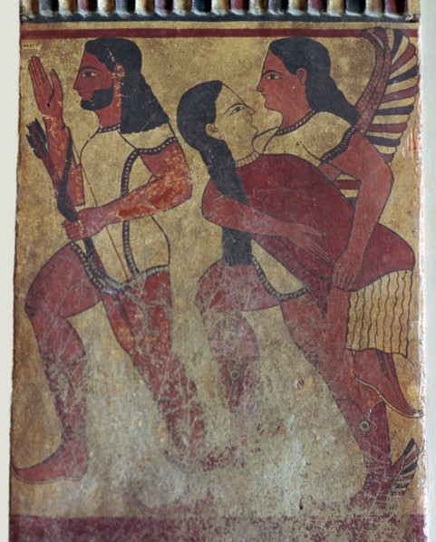 Etruscan tomb painting of a fury carrying away a dead person's soul, 6th century BC. Artist: Unknown