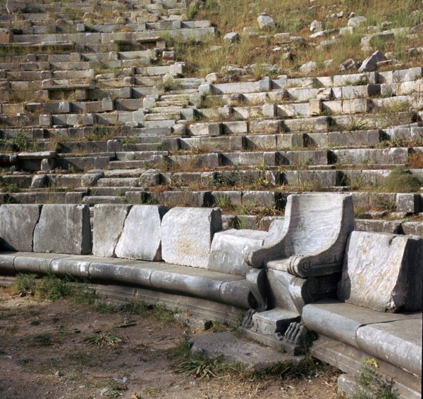 Greek theatre in Priene, Turkey which was also used as a parliament, 4th century BC. Artist: Unknown