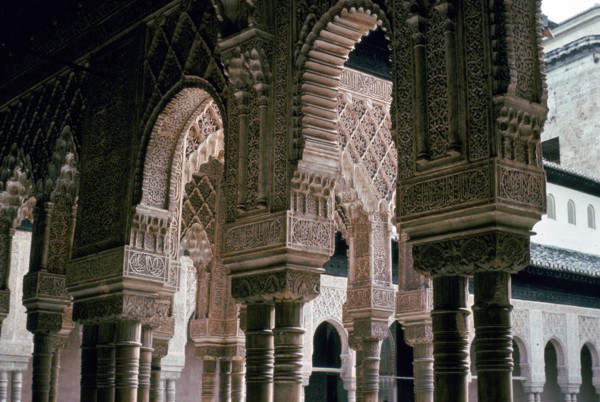 Arches in the Court of the Lions at Alhambra, 14th century. Artist: Unknown