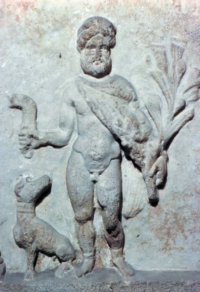 Detail from a stone plinth showing Silvanus, 1st century BC. Artist: Unknown