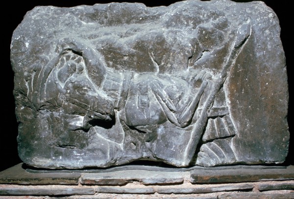 Depiction of Pollux with a horse, 1st century. Artist: Unknown