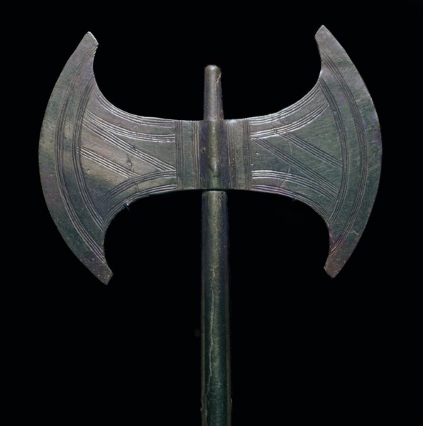 Minoan gold votive double-axe, 15th century. Artist: Unknown