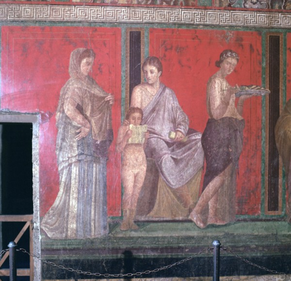 Wall-paintings from the Villa of the Mysteries, Pompeii, 1st century. Creator: Unknown.
