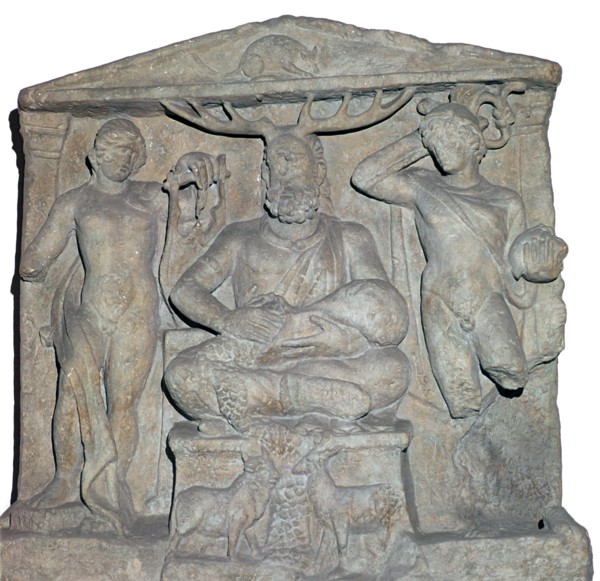Gallo-Roman relief of the Celtic horned god Cernunnos. Artist: Unknown