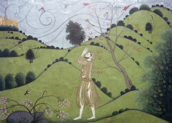 Illustration of Sudama approaching the golden city of Khrishna. Artist: Unknown