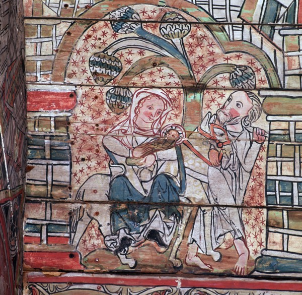 Norwegian painting of the flight to Egypt, 13th century. Artist: Unknown