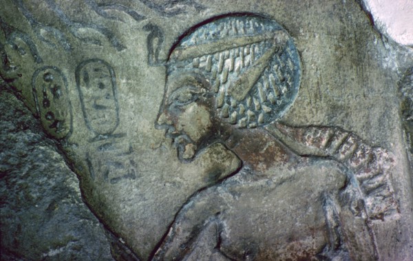 Limestone stela with a seated figure of Akhenaten, Egypt, 18th Dynasty, c1340 BC. Artist: Unknown
