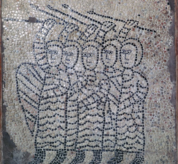 Mosaic of Frankish soldiers of the fourth crusade, 13th century. Artist: Unknown