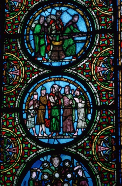 Detail of a stained glass window in St Denis, France, 12th century. Artist: Unknown