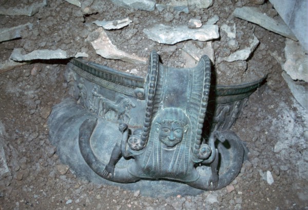 Reconstruction of the discovery of the krater of Vix. Artist: Unknown