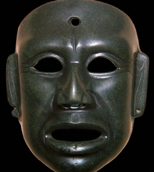 Mayan mask of polished stone. Artist: Unknown