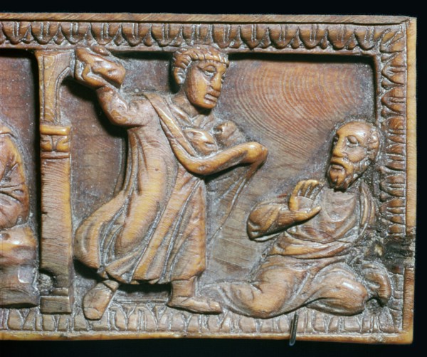 Ivory panel showing the stoning of St Paul, 4th century. Artist: Unknown