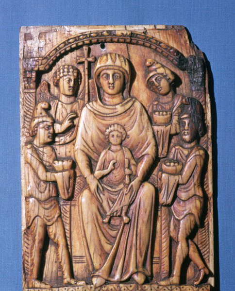 Ivory panel showing the adoration of the magi, 6th century. Artist: Unknown