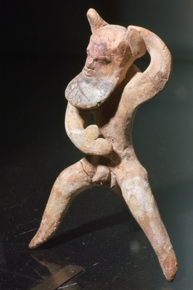 Greek terracotta of a satyr. Artist: Unknown