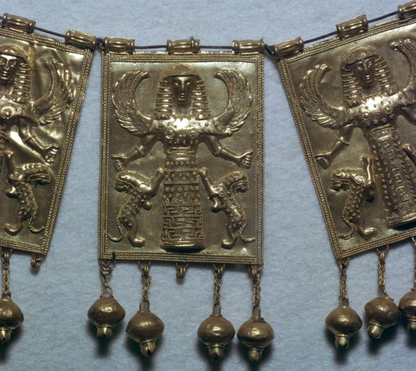 Greek gold pectoral plaque showing Artemis, 7th century BC. Artist: Unknown
