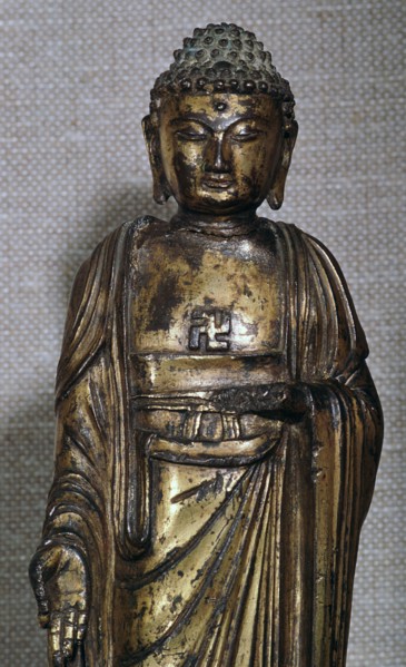 Chinese Ming dynasty gilt-bronze Buddha, 14th century. Artist: Unknown