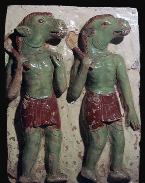 Ass-headed demons from a temple in Thailand. Artist: Unknown