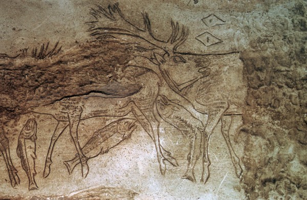 Engraved bone from Lortet, Hautes Pyrenees. Artist: Unknown
