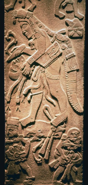 Mayan stela showing human sacrifice. Artist: Unknown