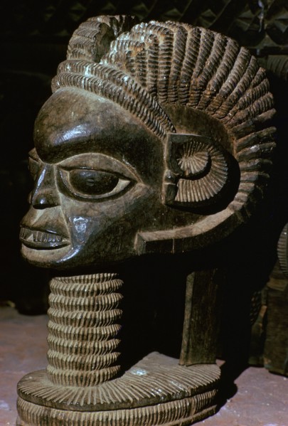 Horned head from the shrine of a King of Owo Artist: Unknown