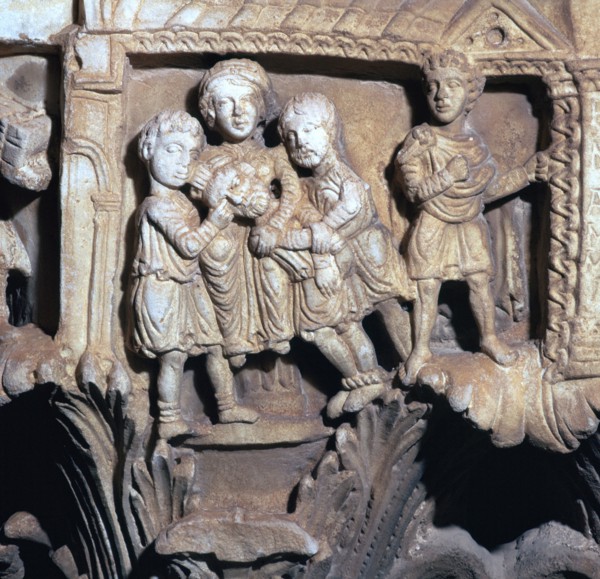 Depiction of Jesus healing the blind man, 12th century. Artist: Unknown