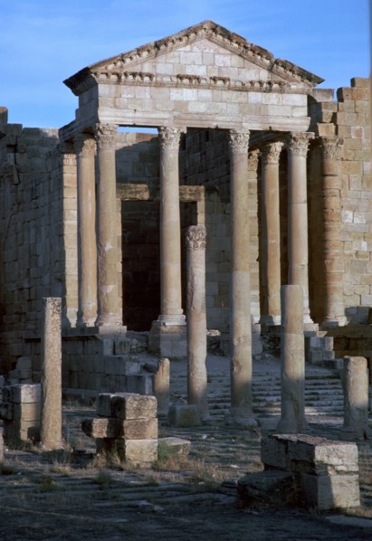 Capitoline temple in the forum of Sufetula, c.1st century. Artist: Unknown