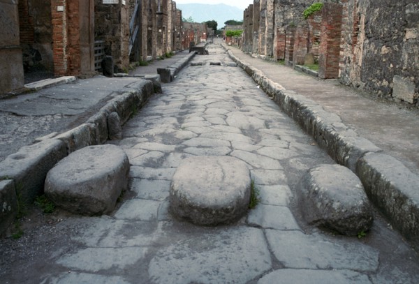 Street in the Roman town of Pompeii, 1st century. Creator: Unknown.