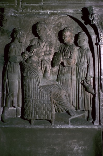 Roman relief of women having their hair dressed, 3rd century. Artist: Unknown