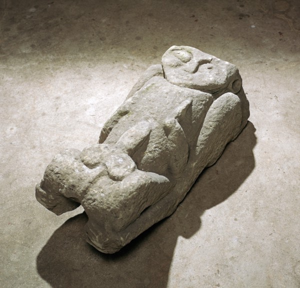 Carved stone figure from Margam Abbey, 12th century. Artist: Unknown