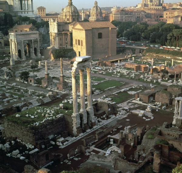 Roman forum seen from the Palatine hill, 5th century BC. Artist: Unknown