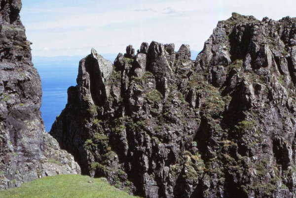 Quirang Rocks, view from The Table, Isle of Skye, Scotland, 20th century.  Artist: CM Dixon.