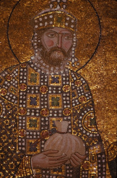 Byzantine Emperor Constantine IX Monomachos, St. Sophia, Istanbul, 20th century. Artist: CM Dixon.