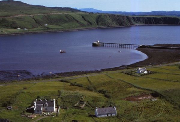Village of Uig, and Jetty for ferry to outer Hebrides, Isle of Skye, Scotland, 20th century. Artist: CM Dixon.
