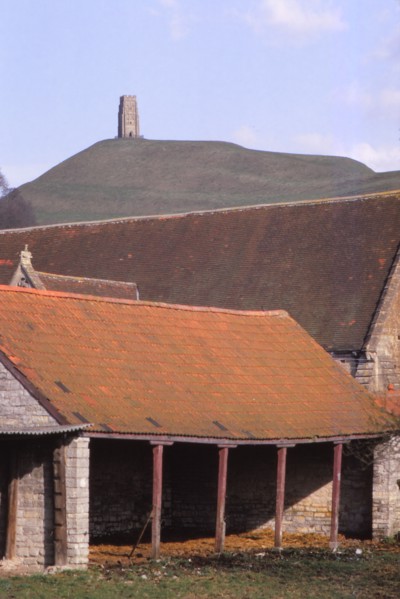 Glastonbury Tor and Ancient Tithe Barn, Somerset, 20th century. Artist: CM Dixon.