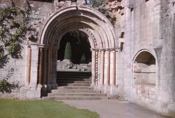Norman Arch leading to cloisters, Dryburgh Abbey, Berwick-shire, Scotland, 20th century.  Artist: CM Dixon.