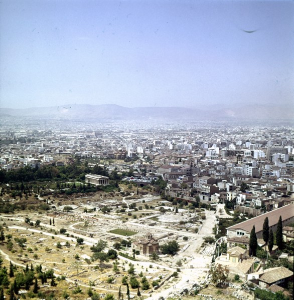 The Agora seen from the Metropolis, Athens, c20th century. Artist: Unknown.