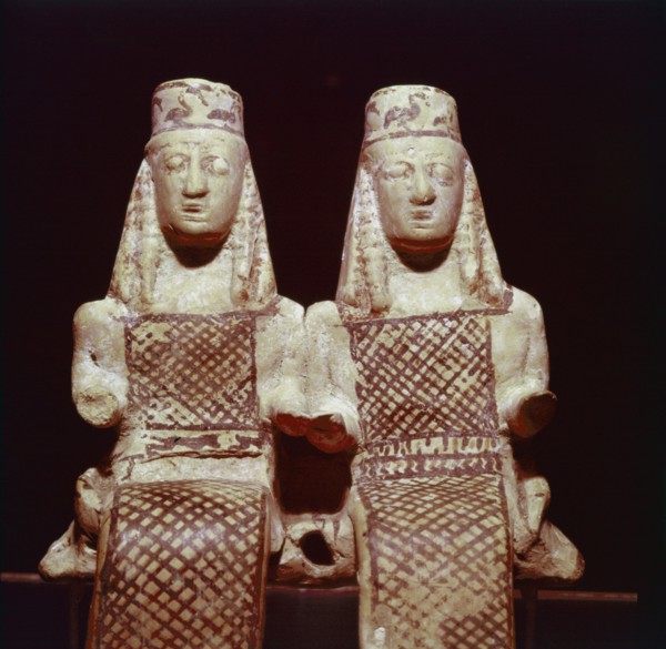 Demeter and Persephone in a carriage, c620 BC. Artist: Unknown.