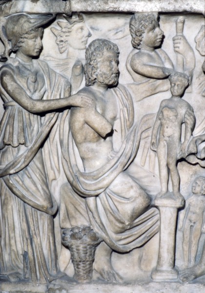 Prometheus creating the First Man, detail of Sarcophagus from Arles, France, c3rd-4th century. Artist: Unknown.