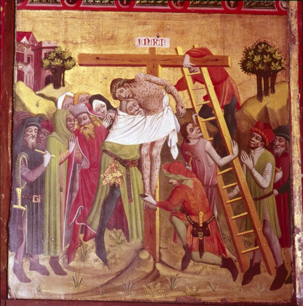 Detail from the Descent from the Cross. North German School, 1435-1440.  Artist: Unknown.