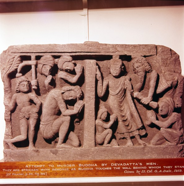 Devadatta's attempt to murder the Buddha, c2nd-3rd century.  Artist: Unknown.