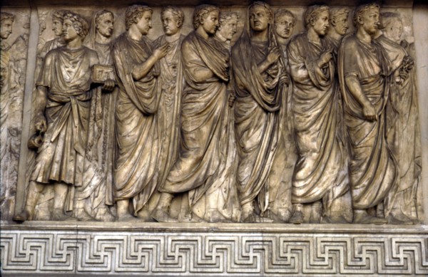 Members of Augustan family, Ara Pacis, 'Altar of Peace', Rome, 13 BC. Artist: Unknown.