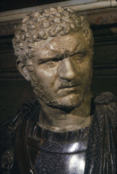 Ancient marble bust of Emperor Caracalla, 212-217. Artist: Unknown.
